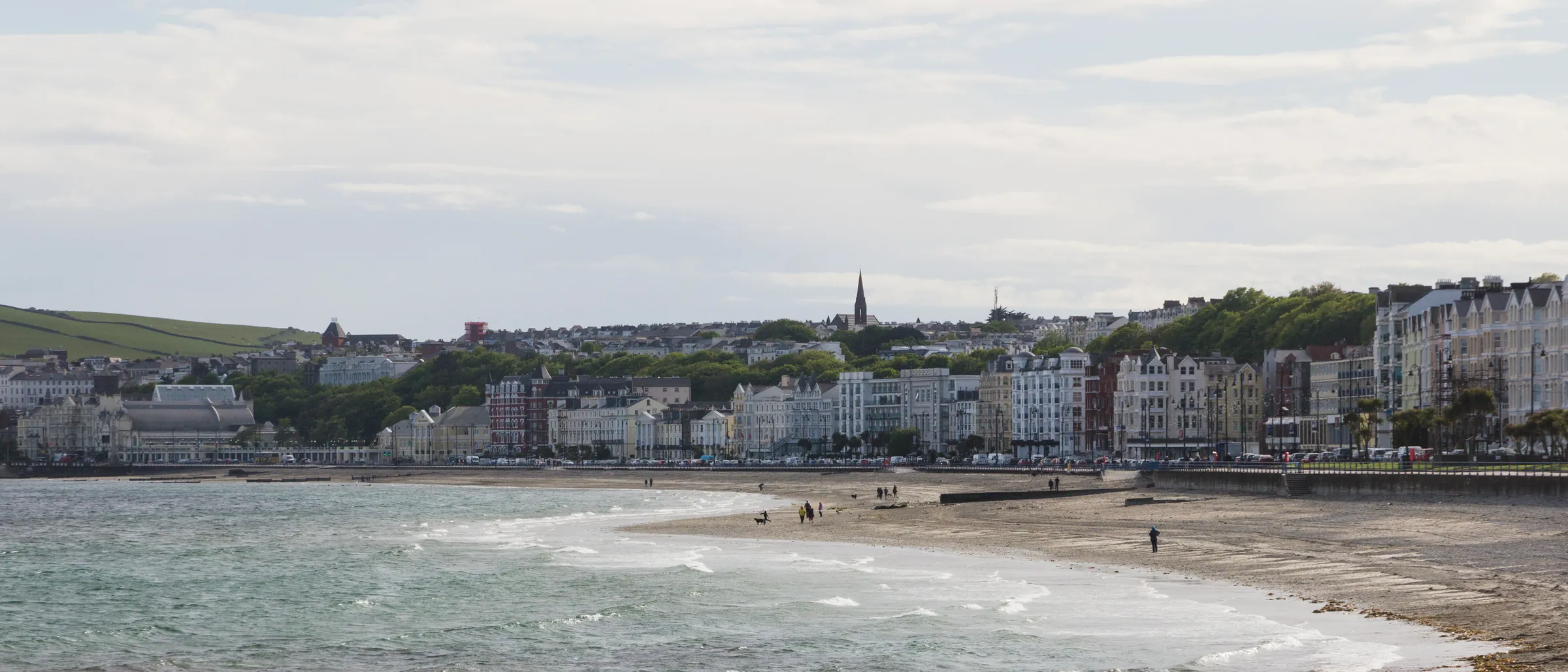 The seafront and bay at Douglas on the east coast of the Isle of Man
